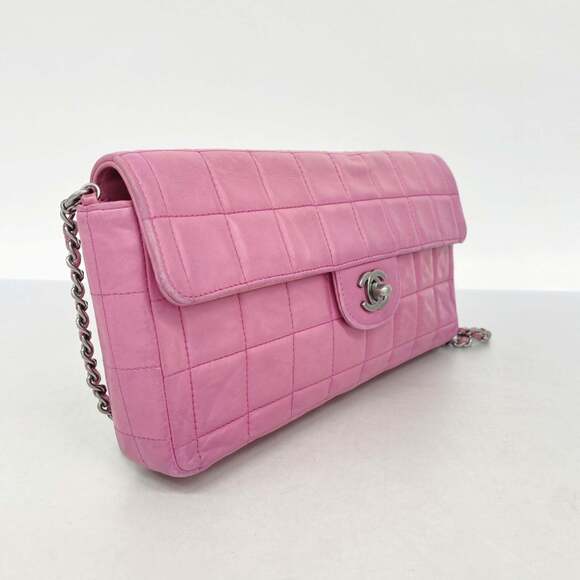 Chanel Chocobar Shoulder Bag with Chain Bag, Lambskin, Pink, Women's, P1985968 - Picture 2 of 13